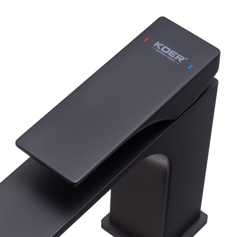 Чорний змішувач для умивальника Koer KB-10010-05 (KR3479) Харків - фото 6