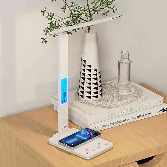 LED лампа настільна Media-Tech LEDITOU MT222,  4W 6500K, 15W QI з вбудованим WRL, біла Вінниця