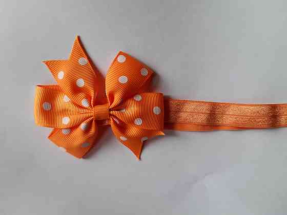 Дитяча пов'язка в горох one size помаранчевий Київ