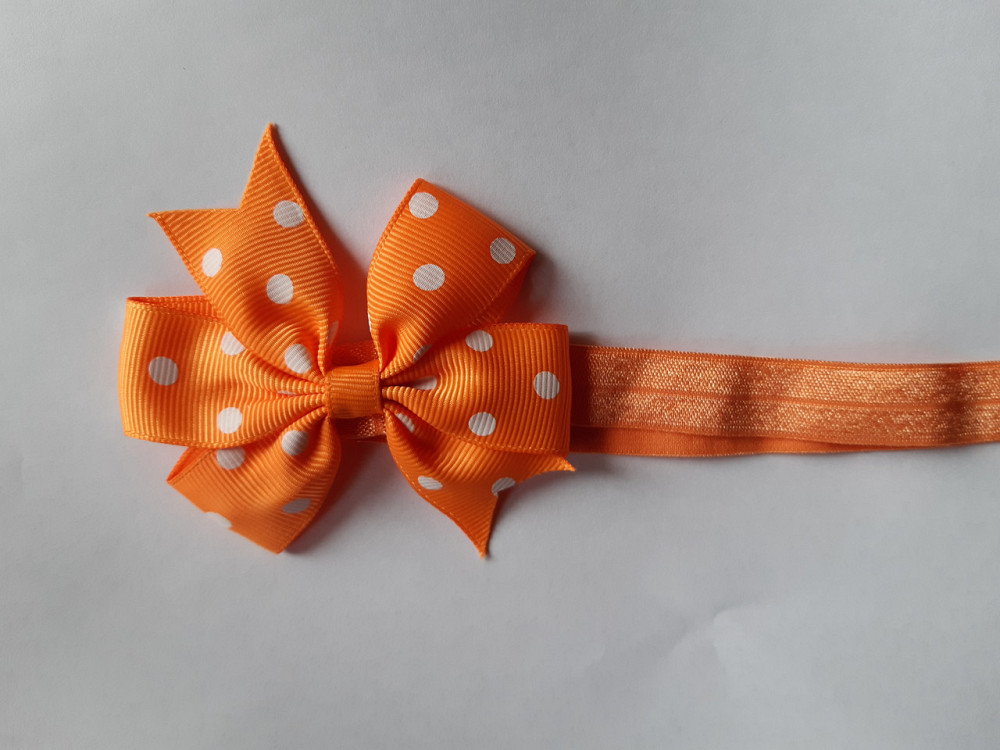 Дитяча пов'язка в горох one size помаранчевий Київ - фото 2