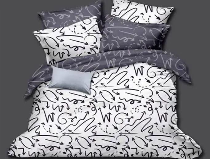 Ecotton Комплект постільної білизни Ecotton двоспальний Сімейний 150х215 см біло-сірий (23426) Київ - фото 1