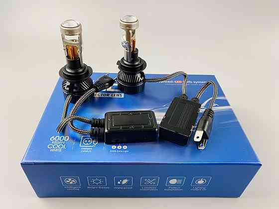 Світлодіодна лампа. (К-кт 2 шт) 12V-36V 90W set (реальних ватів) LED + лінза + чітка світлотінева межа Мукачево