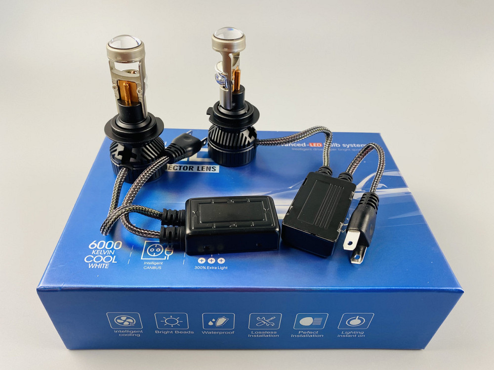 Світлодіодна лампа. (К-кт 2 шт) 12V-36V 90W set (реальних ватів) LED + лінза + чітка світлотінева межа Мукачево - фото 1