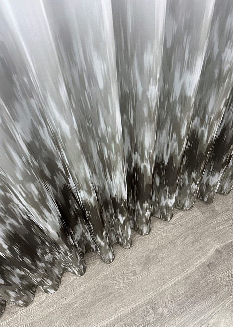 Тюль шифоновая с принтом цвет венге с белым 1761т Киев - изображение 6