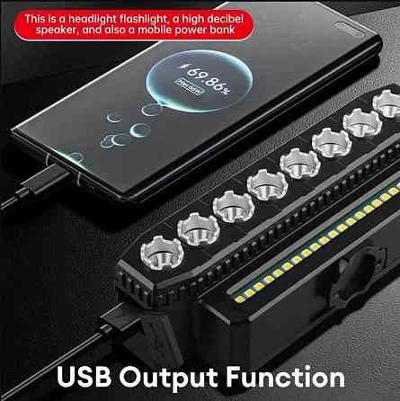 Велосипедная фара, ходовые огни, сигнал с пультом Одесса