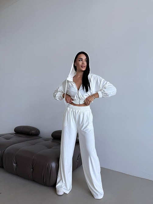 Жіночий прогулянковий оверсайз костюм двійка: кофта і штани турецький велюр Одеса - фото 1