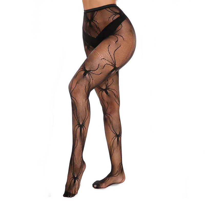 Колготки с пауками в сеточку женские one size черный Киев - изображение 3