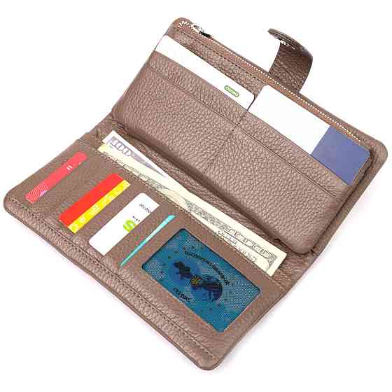 Вместительное женское портмоне из натуральной кожи KARYA 20998 Бежевый Киев