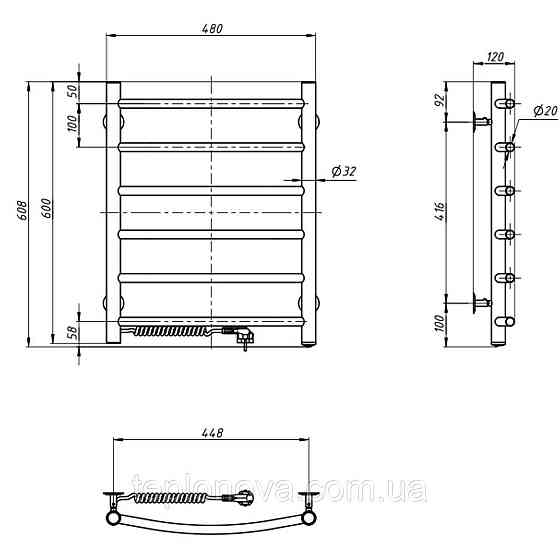 Полотенцесушитель Камелия 480х600 левый Черновцы
