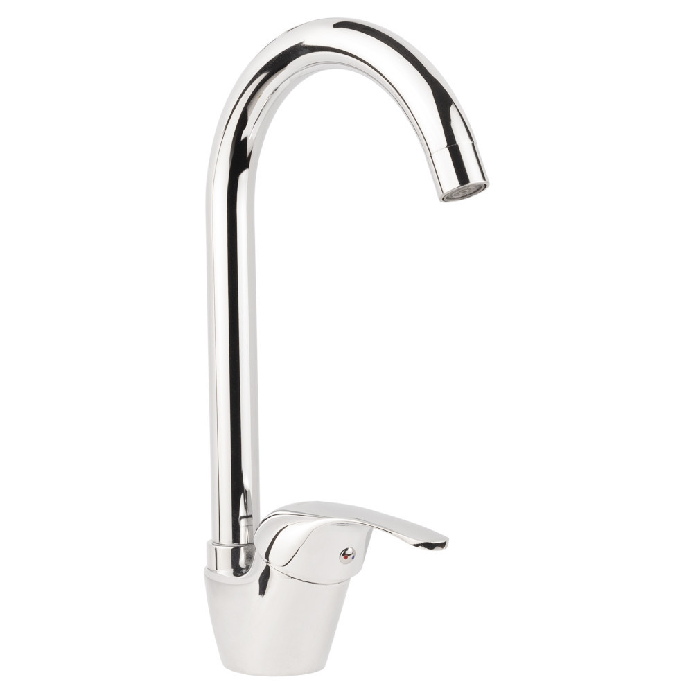 Смеситель s55 Ø40 для кухни излив высокий ухо на гайке AQUATICA (9755100) Киев - изображение 1