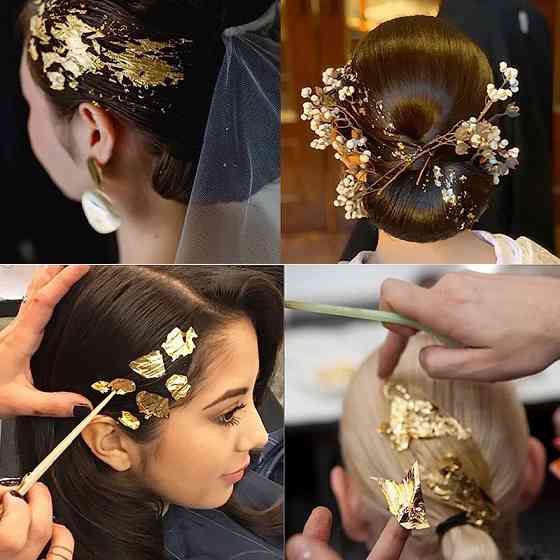 Золото для декора 100 листов сталь золотого цвета 93x86 мм декоративное покрытие для художественных работ Киев