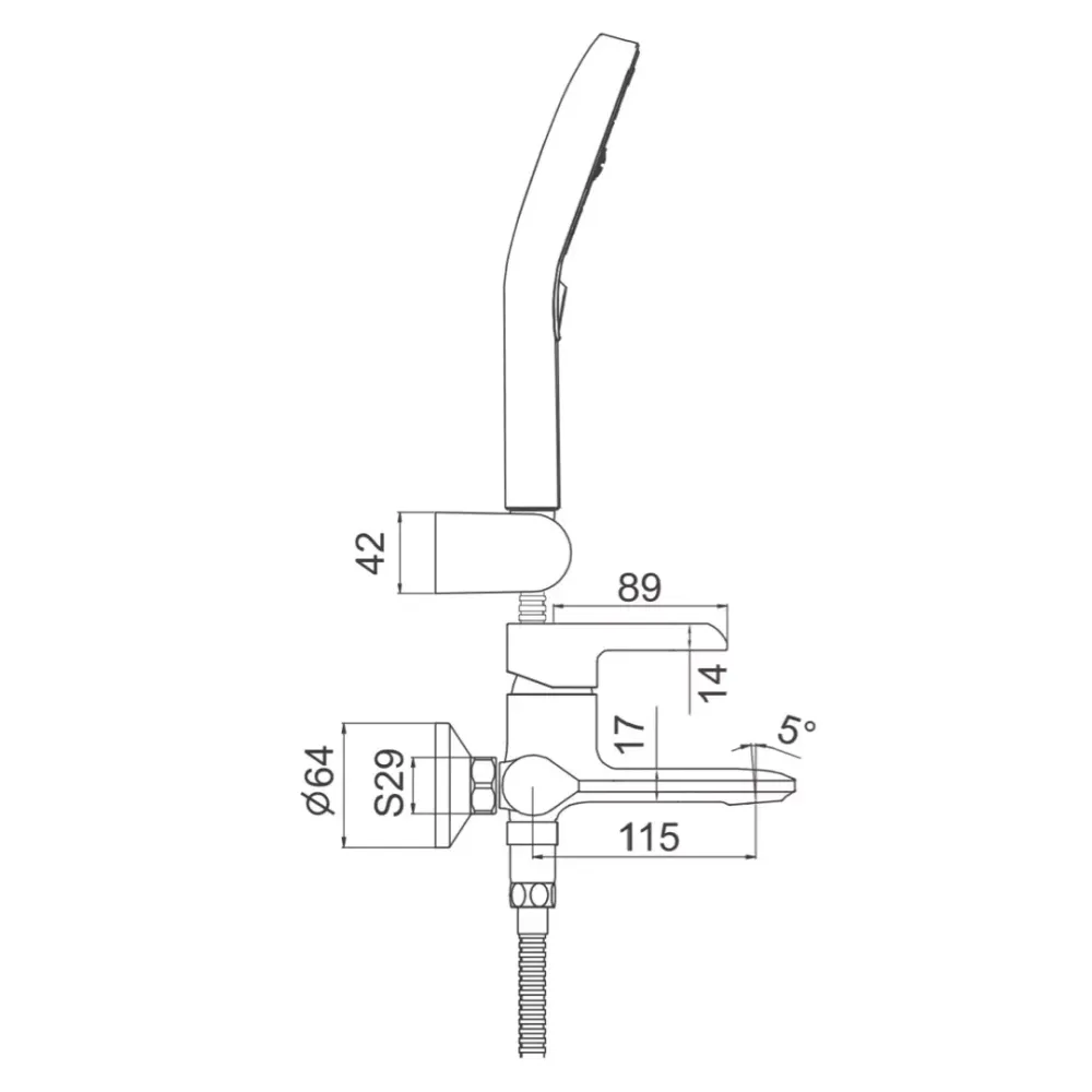Смеситель для ванны с душевым гарнитуром Gappo G3203-6 черный/хром Киев - изображение 7
