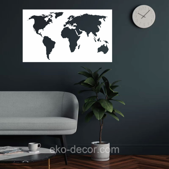 Декоративное настенное Панно «Карта», Декор на стену 110*64 см, Белый Киев