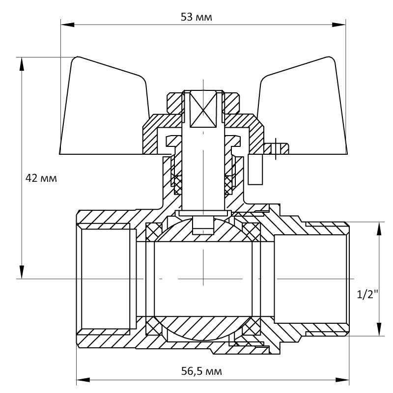 Кран кульовий KOER 1/2" ГШМ (KR.218.W) білий (KR0182) Київ - фото 3