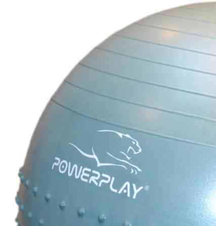 М'яч для фітнесу (фітбол) напівмасажний PowerPlay 4003 Ø65 cm Gymball Зелений + помпа Кам'янське