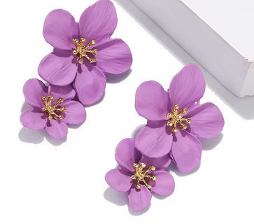 Серьги молодежные тренд Гибискус Киев - изображение 1