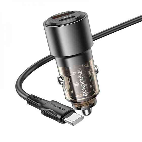 Автомобільний зарядний пристрій BOROFONE BZ20A Smart 83W dual port PD65W+QC3.0 set BZ20ACCTB Одеса