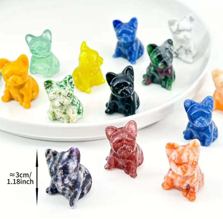 Статуетка собаки з натурального каменю нефриту 30*20 мм. Фігурка бульдога із нефриту Київ - фото 2