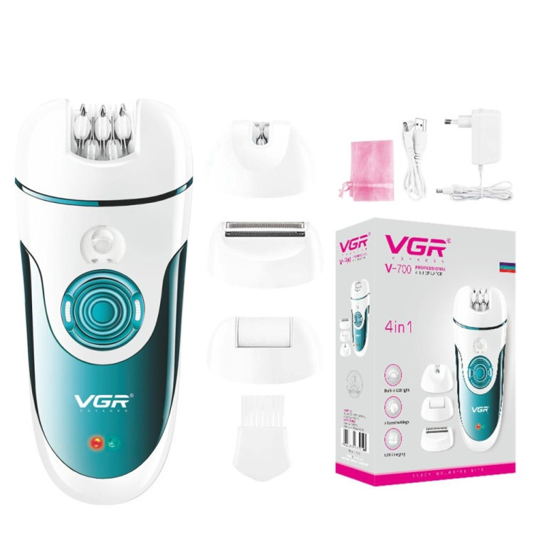 Епілятор жіночий акумуляторний VGR V-700 (4 насадки) Вінниця - фото 2