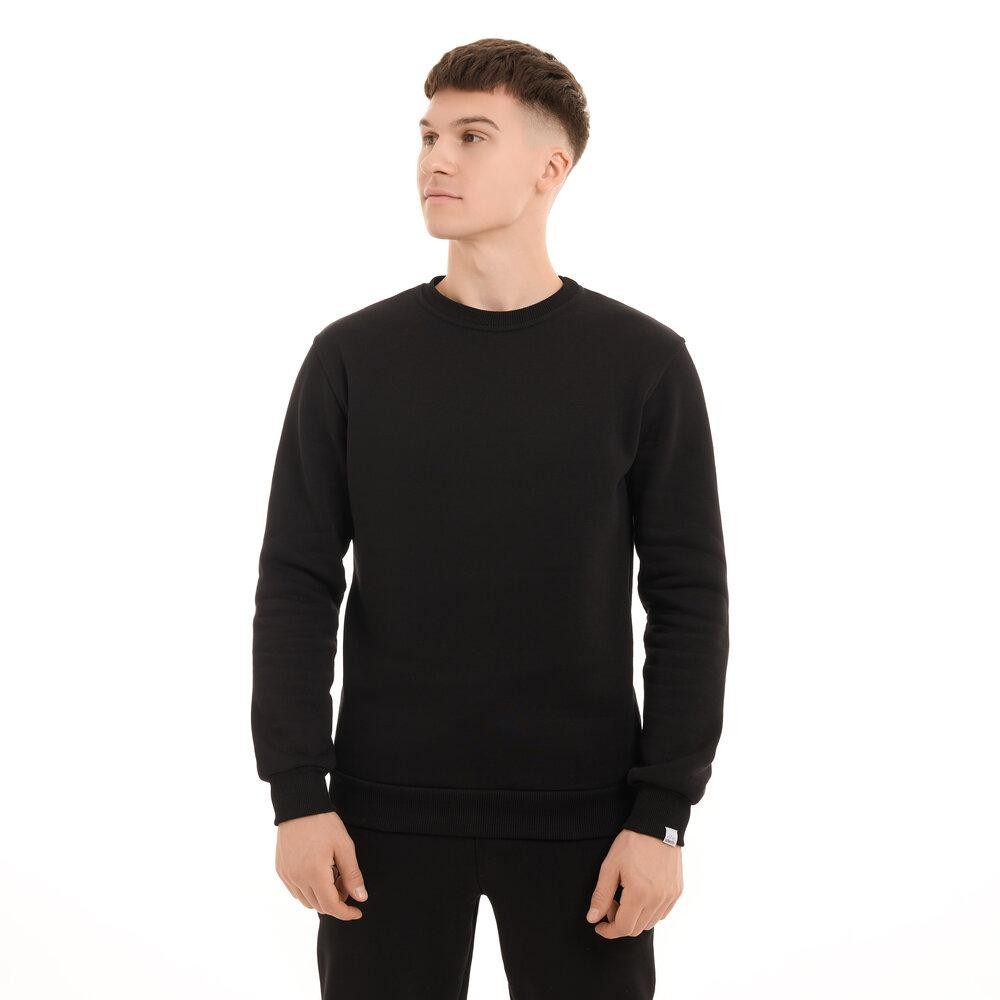 Свитшот мужской однотонный чёрный Pobedov 007 ЗИМА Киев - изображение 1