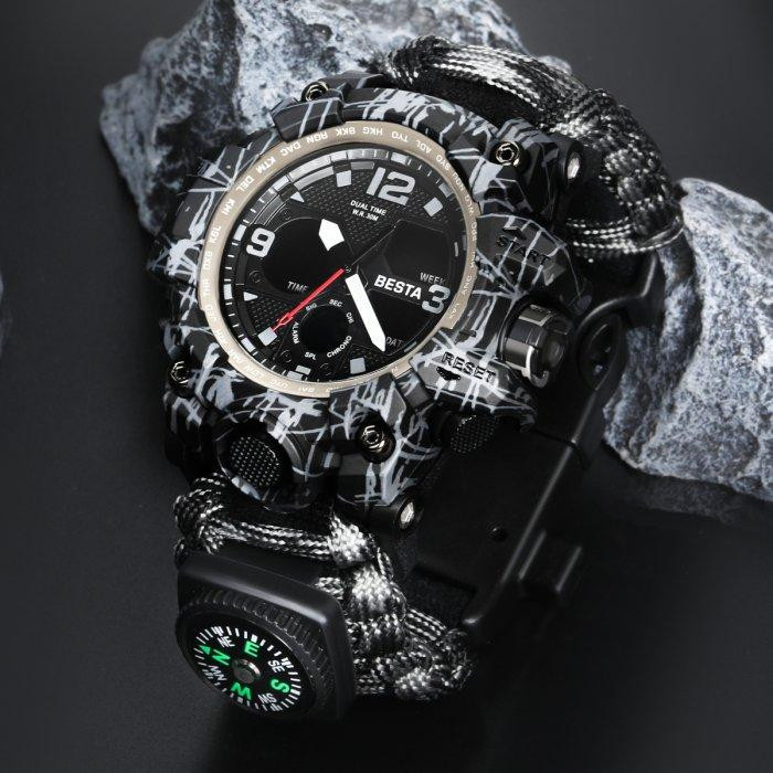 Мужские наручные часы Besta Life Pro с компасом (Серый) Винница - изображение 5