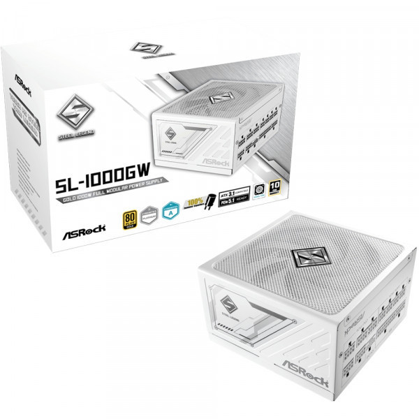 Блок живлення 1000W ASRock SteelLegend White SL-1000GW ATX 3.1 135mm, 80+ Gold, Fully Modular, Retail Київ - фото 3