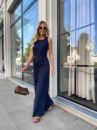 Жіночий комбінезон з широкими брюками "Vita" оптом | Норма і батал Темно-синій, 42-44 Київ