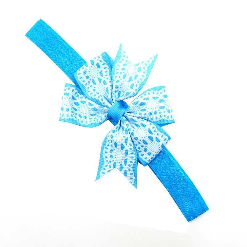 Дитяча пов'язка з мереживним принтом one size блакитно-білий Київ - фото 1