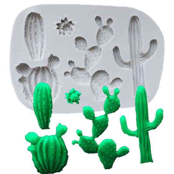 Молд силіконовий Кактуси 80 на 115 мм сірий Київ