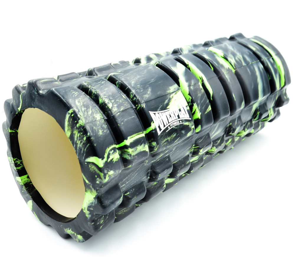 Масажний ролик (роллер) PowerPlay 4025 Massage Roller Чорно-зелений (33x15см.) Кам'янське - фото 11