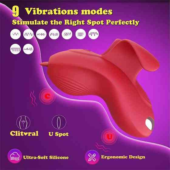 Клітеральний смарт-вібратор на палець Love Spouse Бордовий — Смарт вібратори Вінниця