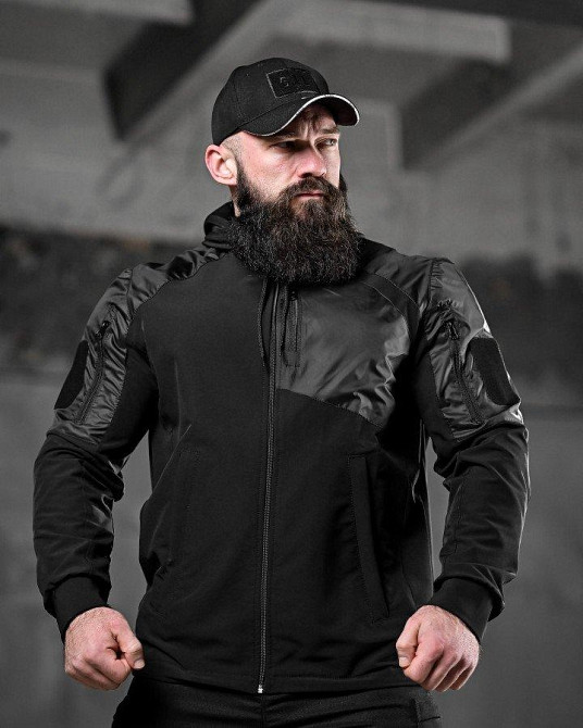 Тактическая ветровка RECOBA черная ДЛ6350 Одесса - изображение 1