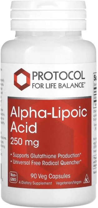 Альфа-ліпоєва кислота  Protocol for Life Balance  Alpha-Lipoic Acid 250 мг 90 вег капс Київ - фото 1
