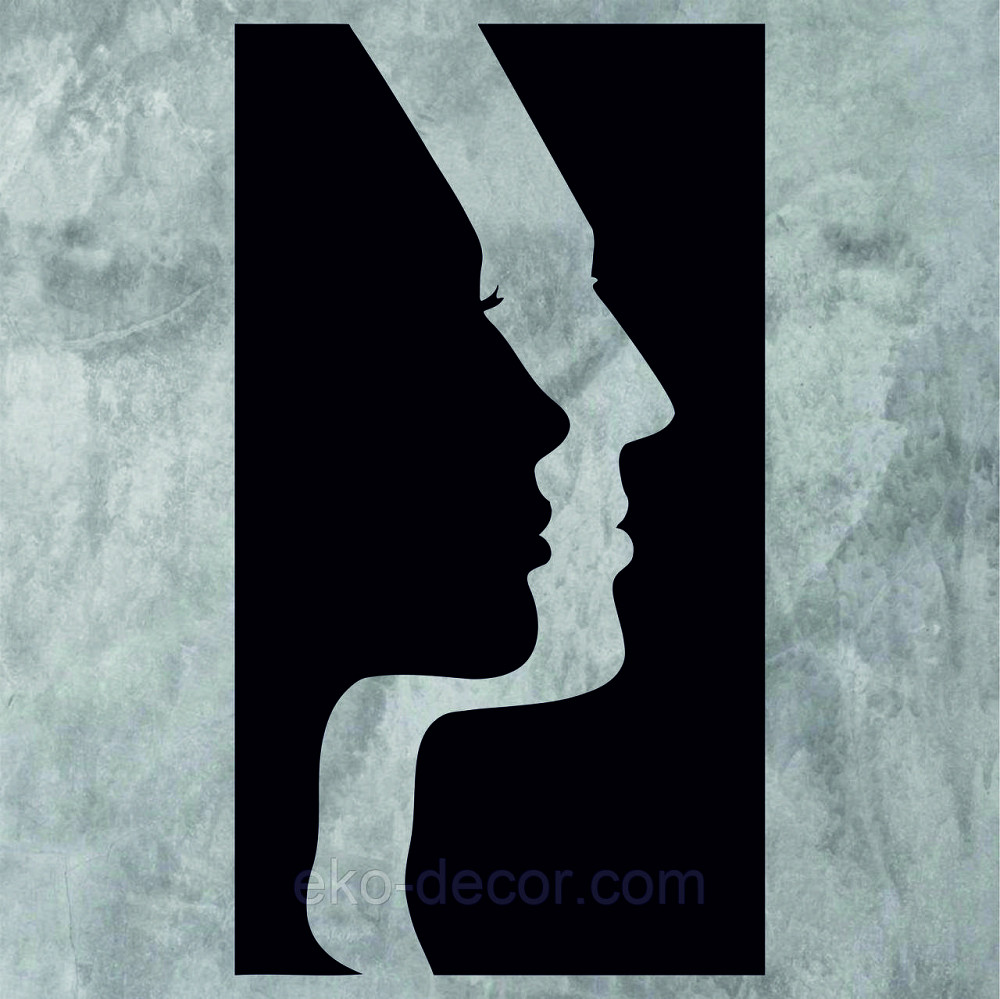 Декоративне настінне Панно «Сілует жінки», Декор на стіну 70*39 см, Чорний Київ - фото 5