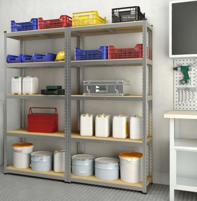 Стеллаж металлический 180х90х40 см 5 полок, нагрузка - 175 кг на полку (Серый) Польша Киев - изображение 9