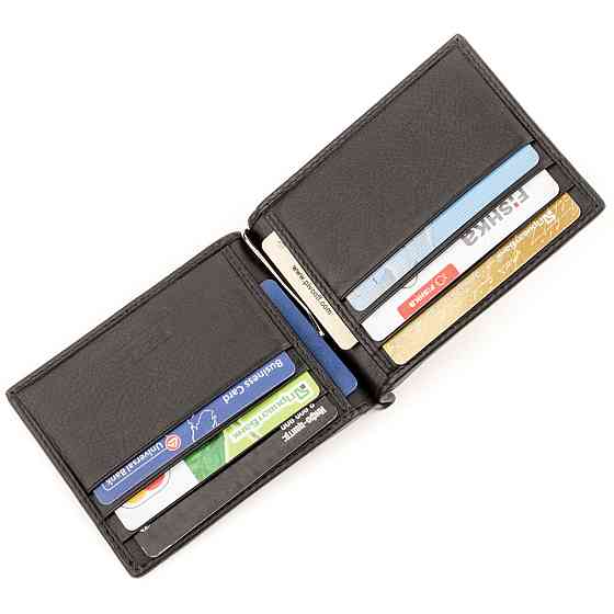 Затискач для грошей з натуральної шкіри морського ската Чорний (STINGRAY LEATHER) Київ