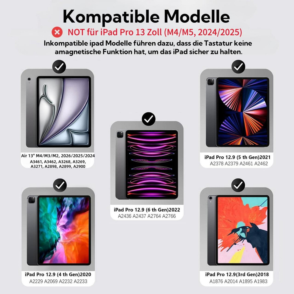 Чехол клавиатура X9 Black для iPad Air 13 2024 и iPad Pro 12.9 iPad Pro 6/5/4/3 поколения 2022 2021 2020 и 2018 лет Днепр - изображение 7