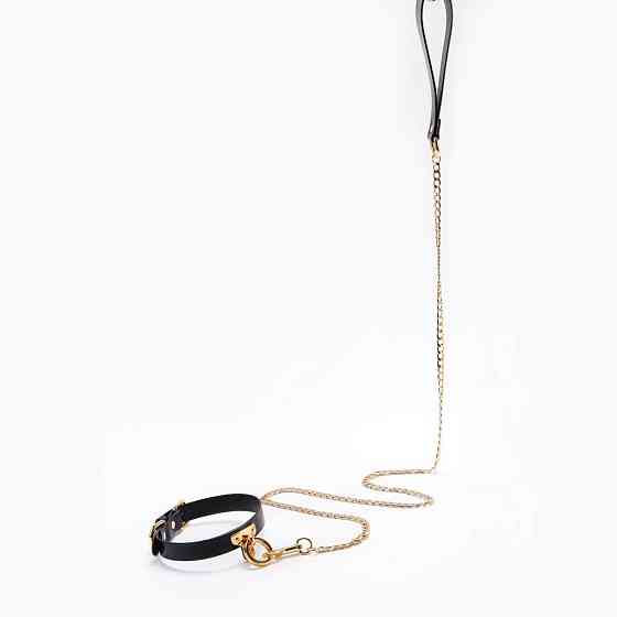 Нашийник-чокер з кільцем, італійська шкіра Leather Cosplay Choker UPKO, розмір L Sex Aura Київ