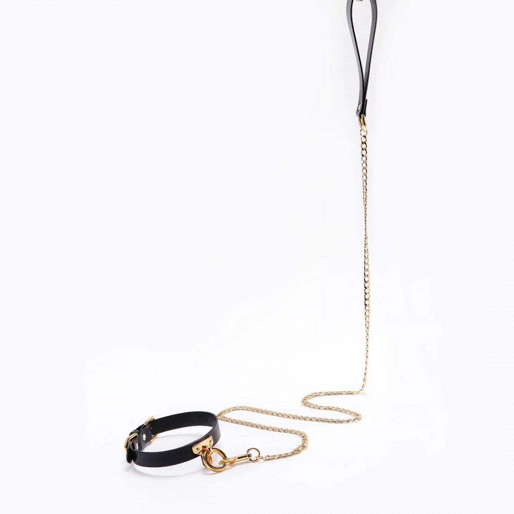 Нашийник-чокер з кільцем, італійська шкіра Leather Cosplay Choker UPKO, розмір L Sex Aura Київ - фото 3