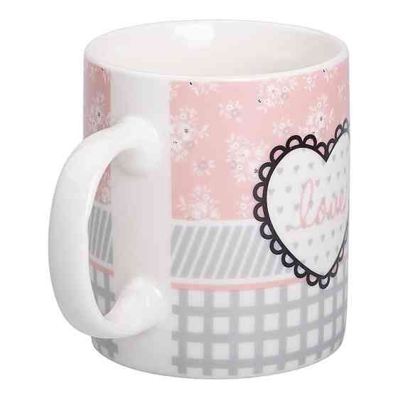 Чашка порцелянова 400 (мл) чашка для кави та чаю з написом та серцем Lugi RX-N240143GRE Коломия