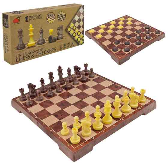 Набір настільних ігор "Магнітні шахи, шашки" 2 в 1 2258, 24х24х2,5 см Вінниця