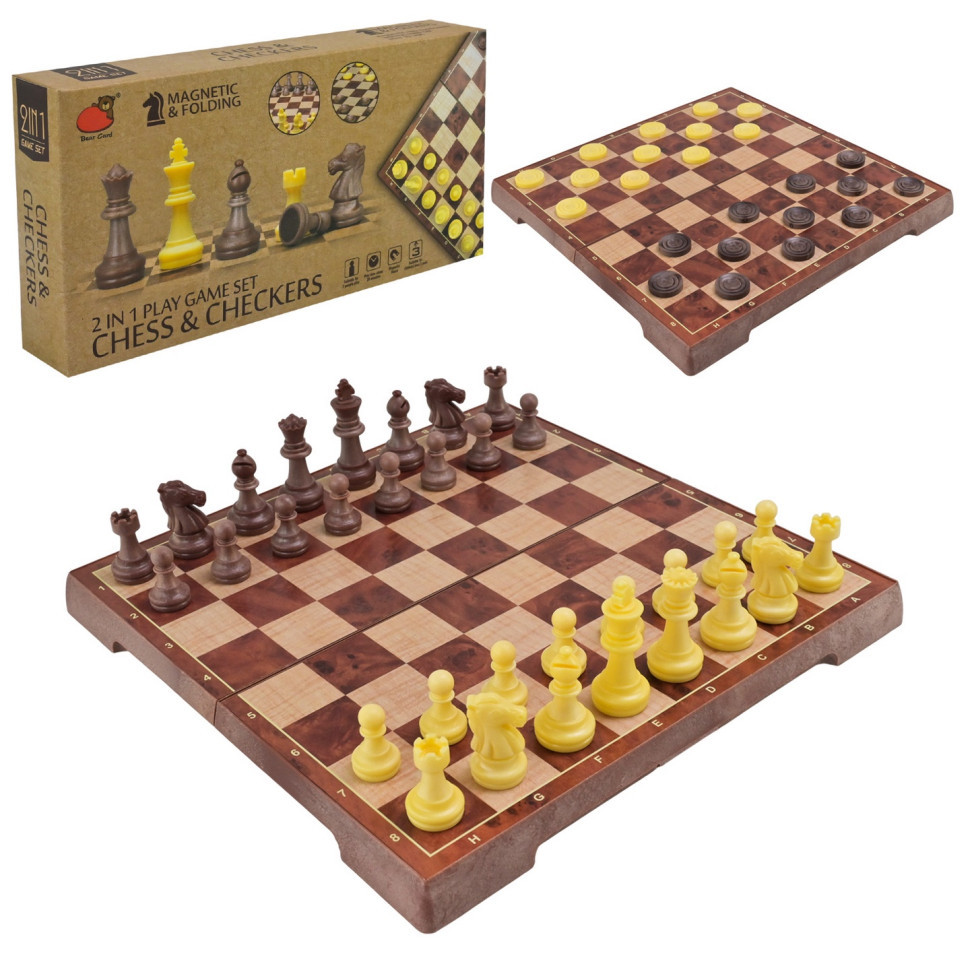 Набір настільних ігор "Магнітні шахи, шашки" 2 в 1 2258, 24х24х2,5 см Вінниця - фото 6