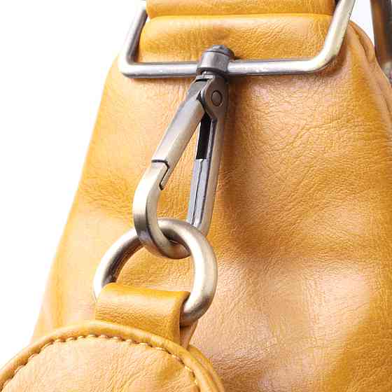 Яркая женская сумка из экокожи с акцентом на текстильную лямку Vintage 22775 Желтый Киев