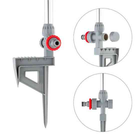 Дощувач круговий на штанзі 68 см, з головкою, що обертається, зона поливу до 11 м, матеріали: ABS, метал INTERTOOL GE-0066 Київ
