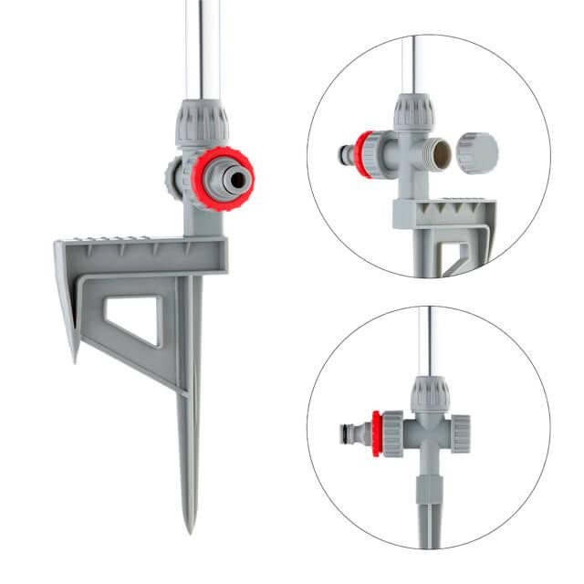Дощувач круговий на штанзі 68 см, з головкою, що обертається, зона поливу до 11 м, матеріали: ABS, метал INTERTOOL GE-0066 Київ - фото 3