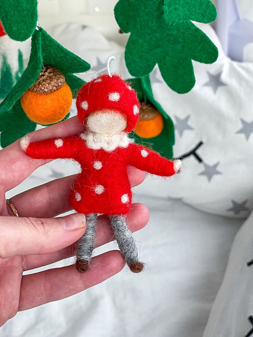 Дитячий музичний мобіль на ліжечко для немовлят WooolyWool «Мухоморчики» з 35 мелодіями Київ - фото 8