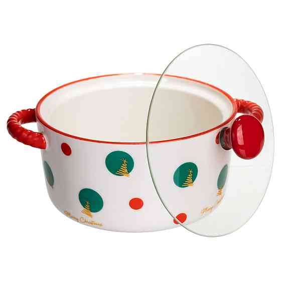 Yiwu Супниця порцелянова Christmas Tree новорічна 800 (мл) з кришкою Yiwu FM-CS-9D Коломия