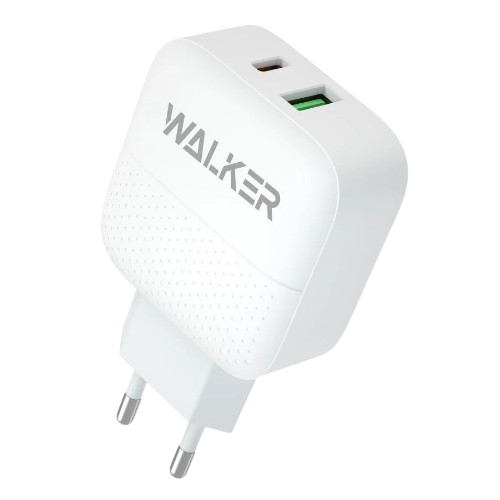 Зарядний пристрій мережевий USB/Type-C QC+PD 18W білий WALKER WH-37 Житомир - фото 1