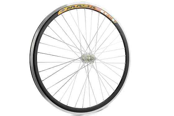 Обод велосипедный (в сборе) 28 (перед, 36 спиц, алюминий) (двойной) алюм. втулка черный Мукачево