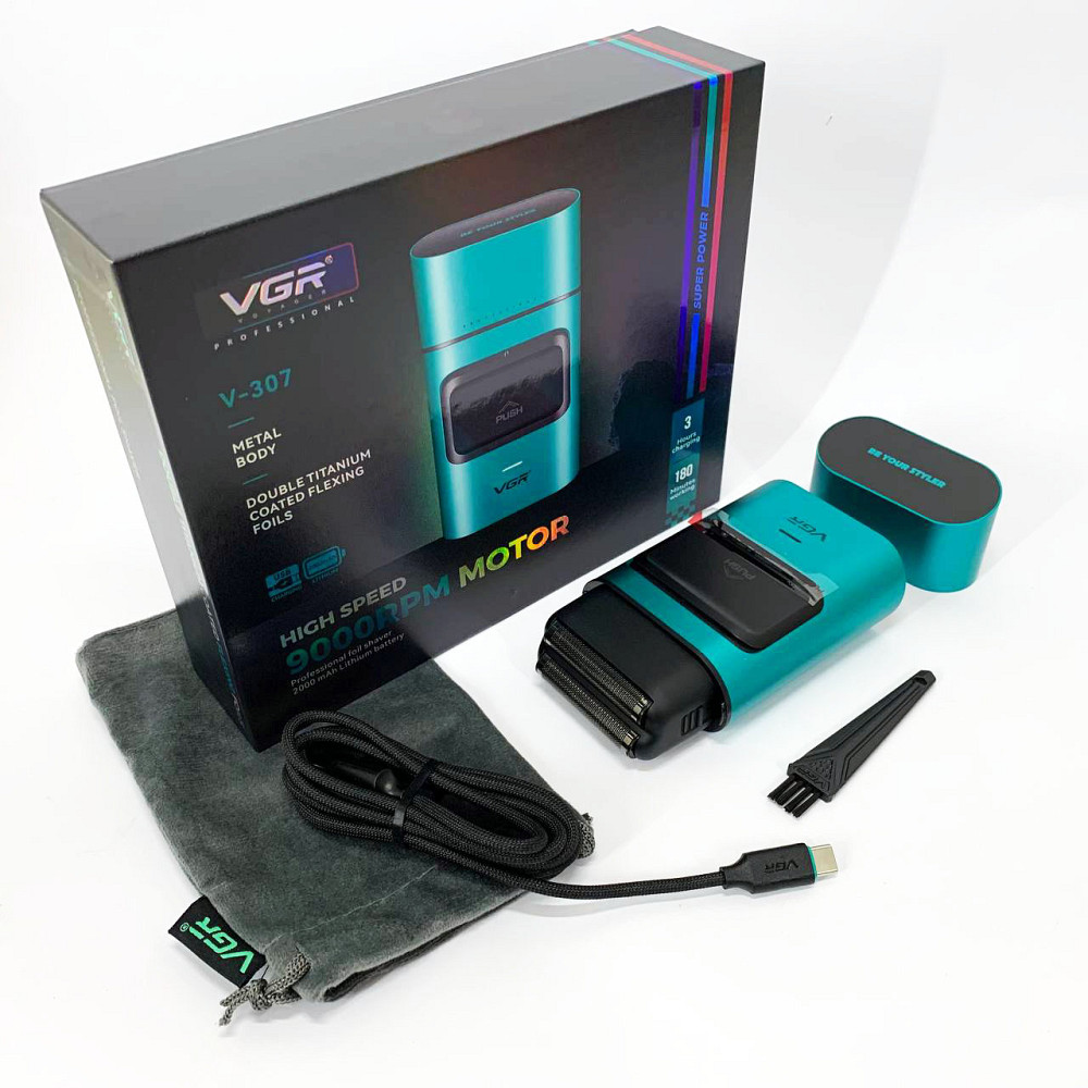 Електробритва шейвер VGR V-307, Портативна сітчаста бритва, Електрична чоловіча бритва для бороди PQ-98 Львів - фото 11